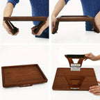 Adjustable Bamboo Clip-On Arm Tray Table - Image 8