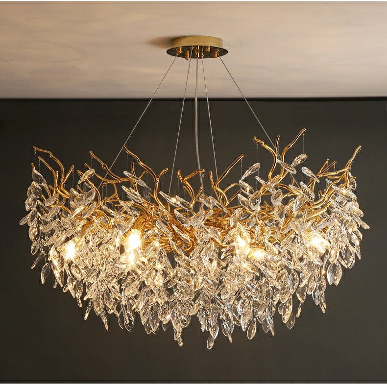 Branch Style Crystal Ceiling Light Decorative Indoor Lighting Fixture