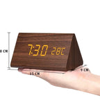 LED Smart Alarm Clock | Modern Voice-Controlled Wooden Design - Image 5