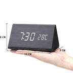 LED Smart Alarm Clock | Modern Voice-Controlled Wooden Design - Image 4