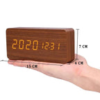 LED Smart Alarm Clock | Modern Voice-Controlled Wooden Design - Image 11