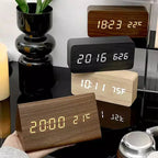 LED Smart Alarm Clock | Modern Voice-Controlled Wooden Design