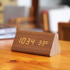 LED Smart Alarm Clock | Modern Voice-Controlled Wooden Design - Image 3