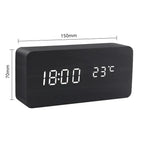 LED Smart Alarm Clock | Modern Voice-Controlled Wooden Design - Image 10