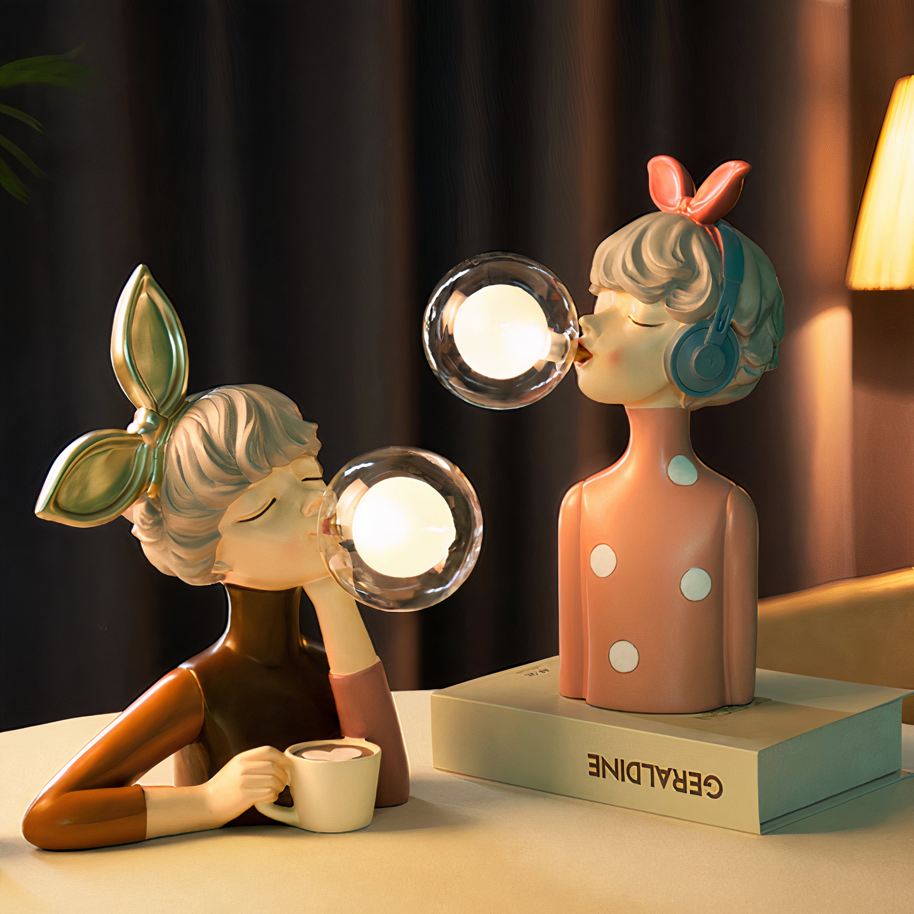 Artisan Sisters: Designer Tischlampe aus Holz & Glas – warmes Licht für modernes Zuhause - Image 3