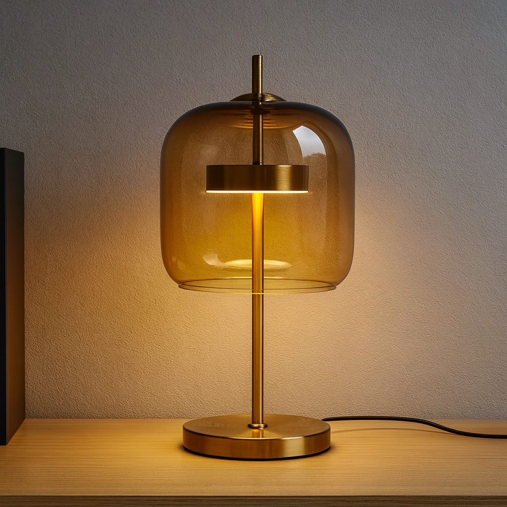 Aurelionn - Stained Glass Table Lamp Gold Iron Base - Image 2