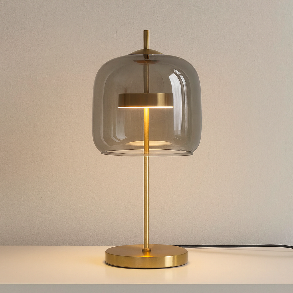 Aurelionn - Stained Glass Table Lamp Gold Iron Base