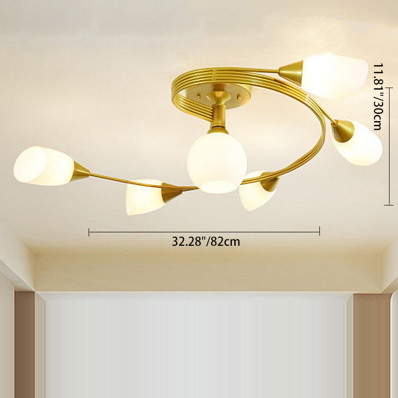 Scandinavian Ceiling Lights with Floral Design