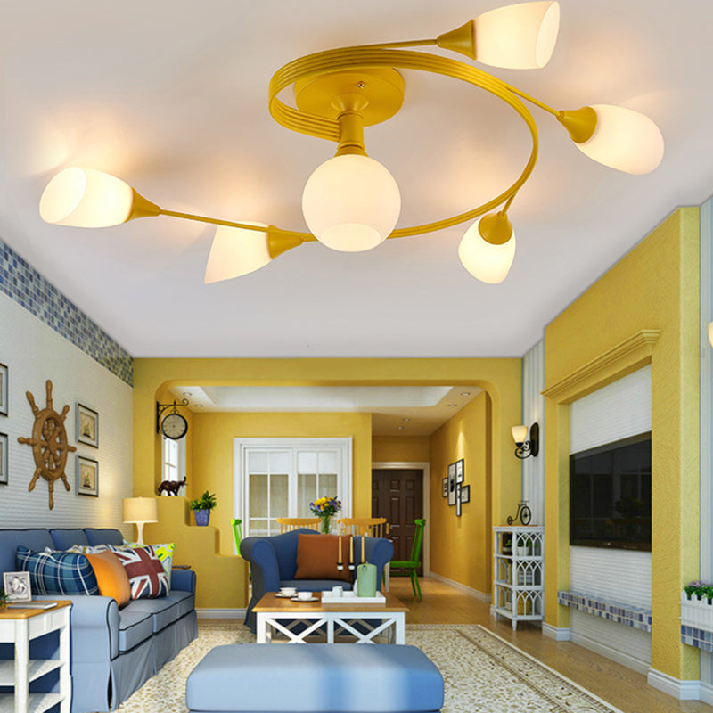Scandinavian Ceiling Lights with Floral Design
