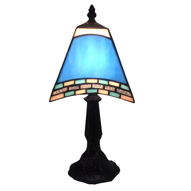 Contemporary Coastal Glass Resin Trapezoidal 1-Light Table Lamp For Bedside - Image 12