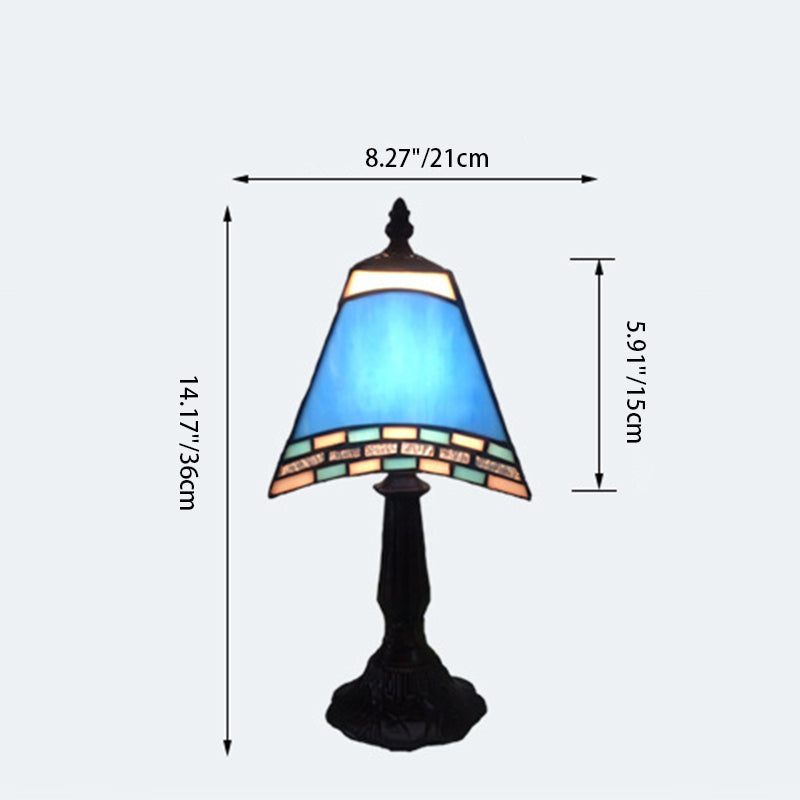 Contemporary Coastal Glass Resin Trapezoidal 1-Light Table Lamp For Bedside - Image 6