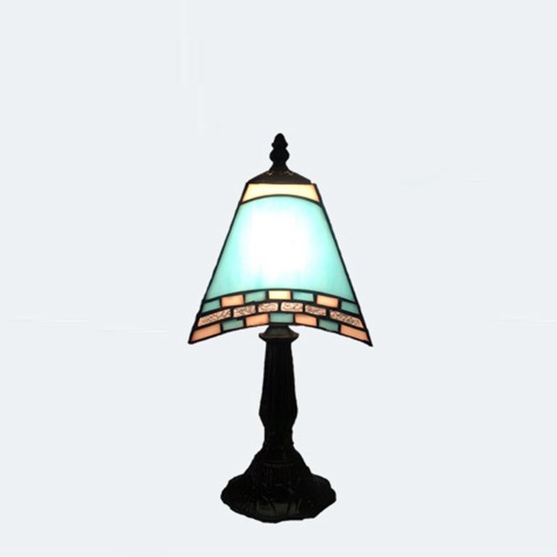 Contemporary Coastal Glass Resin Trapezoidal 1-Light Table Lamp For Bedside - Image 13