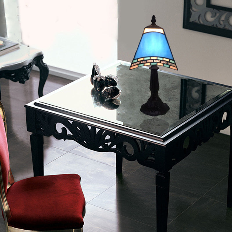 Contemporary Coastal Glass Resin Trapezoidal 1-Light Table Lamp For Bedside - Image 11