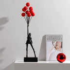 Decorative Girl Balloon Statue Contemporary Home Art Figure