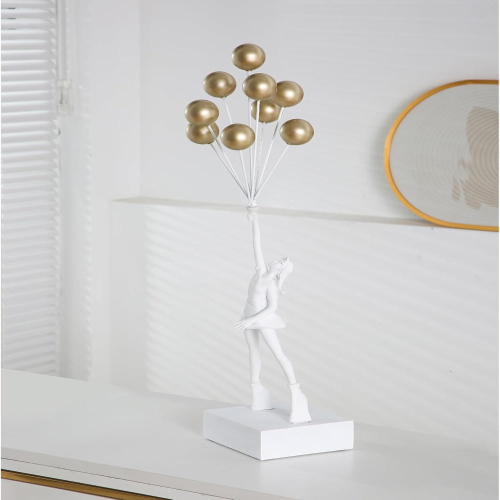 Modern Girl Balloon Statue Contemporary Home Décor Sculpture