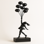 Decorative Girl Balloon Statue Contemporary Home Art Figure