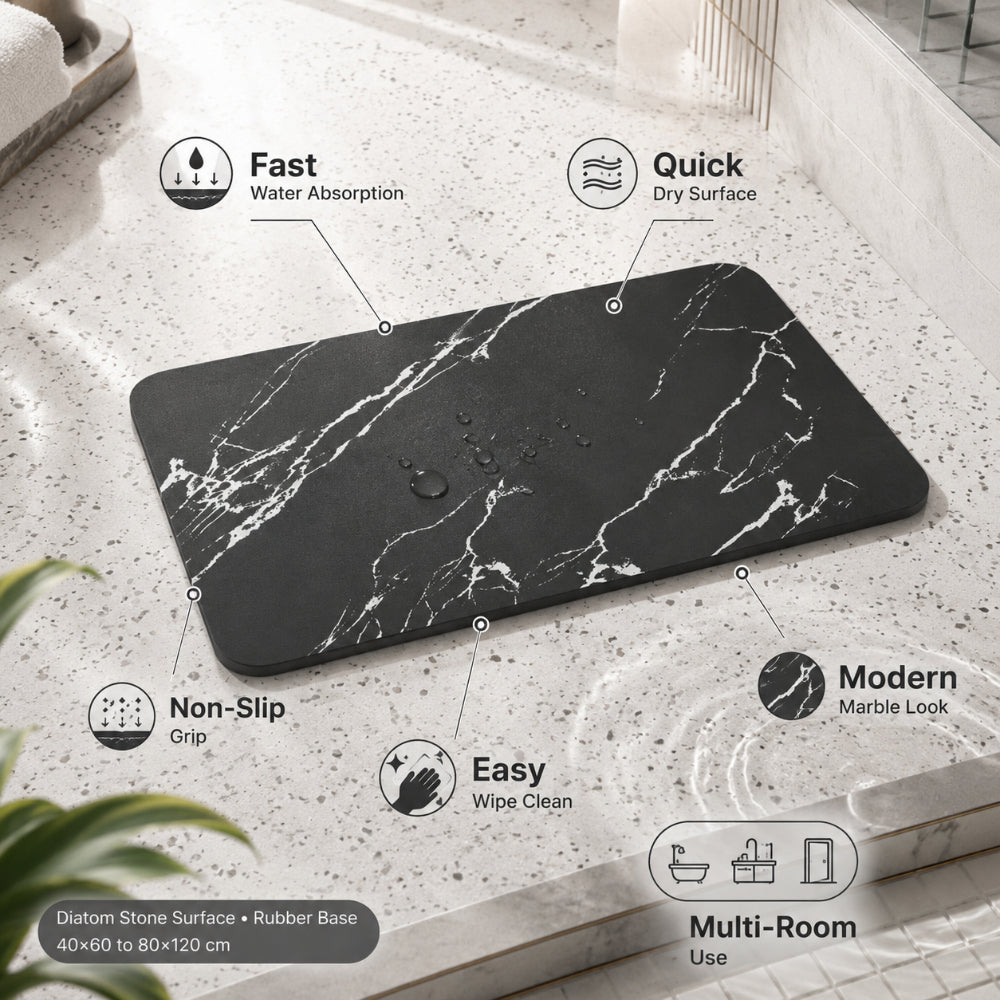 Diatomite Stone Bath Mat Quick Dry - Image 3