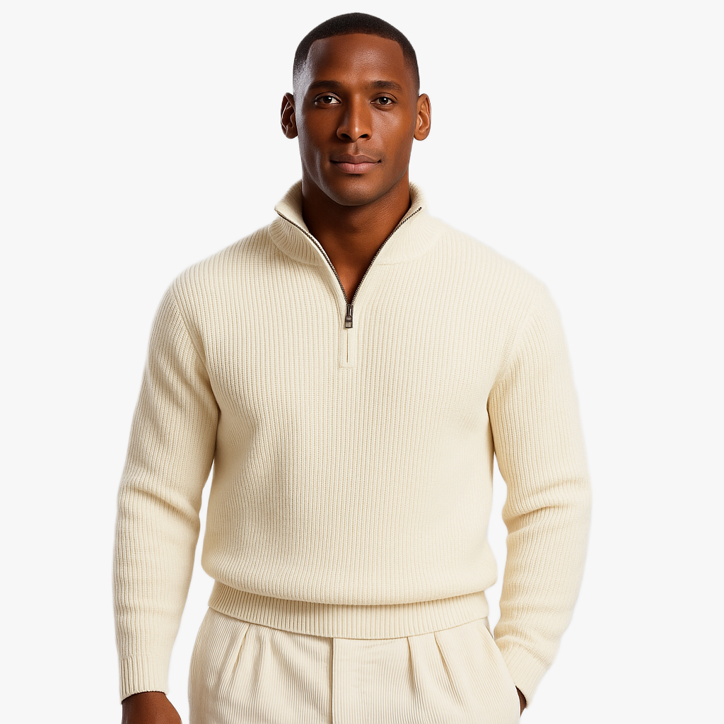 Cozy Cashmere Half-Zip Sweater for Comfort