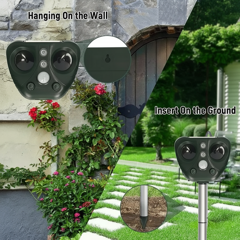Solar Ultrasonic Bird Repeller Outdoor Garden Yard Pest Control - Image 5