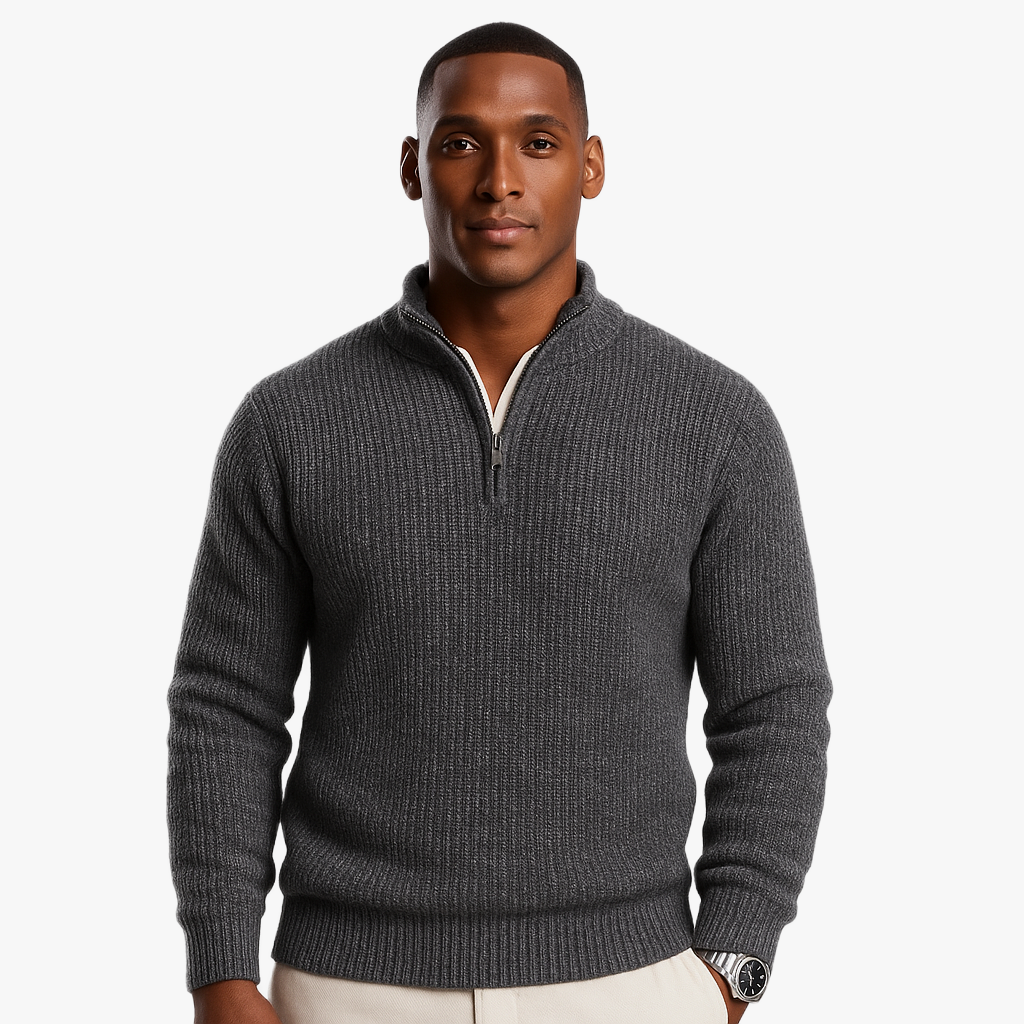 Cozy Cashmere Half-Zip Sweater for Comfort