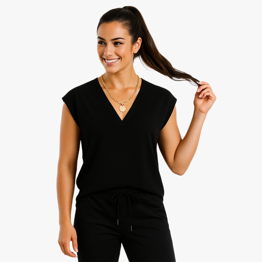 Elegant V-Neck Sleeveless Women's Top