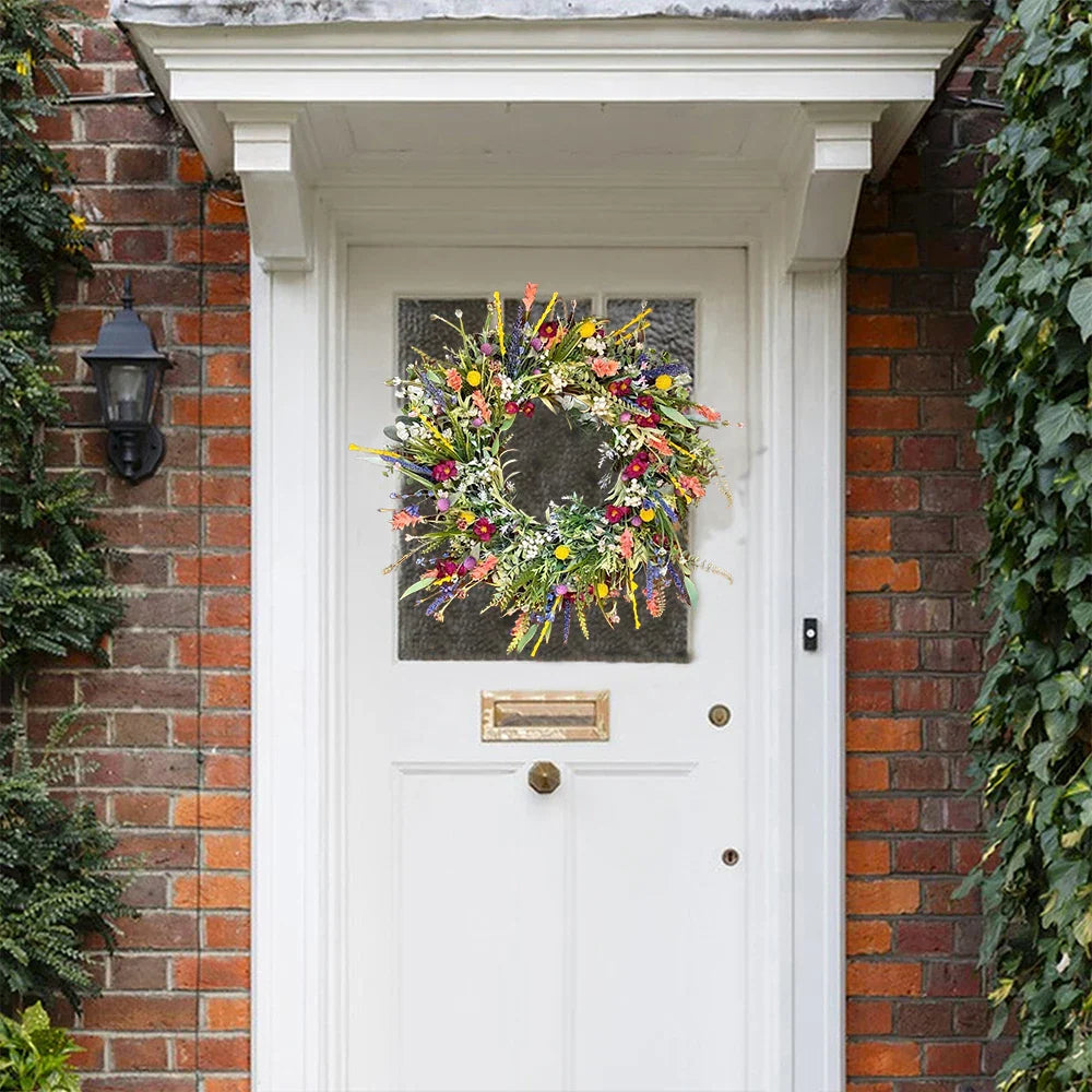 Artificial Floral Door Wreath Decorative Hanging Home Accent