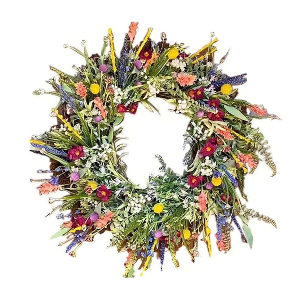 Artificial Flower Door Wreath Vibrant Seasonal Home Decoration
