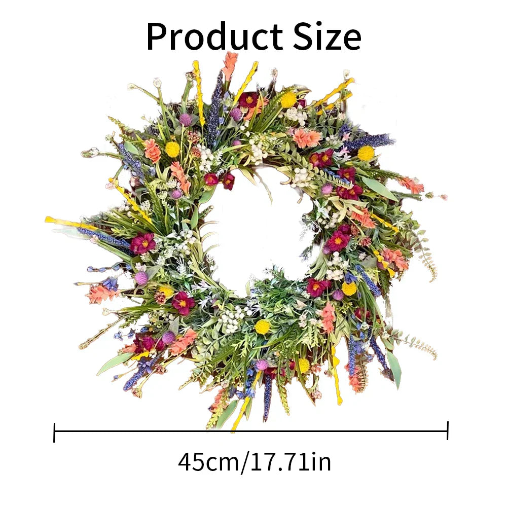 Artificial Flower Door Wreath Vibrant Seasonal Home Decoration