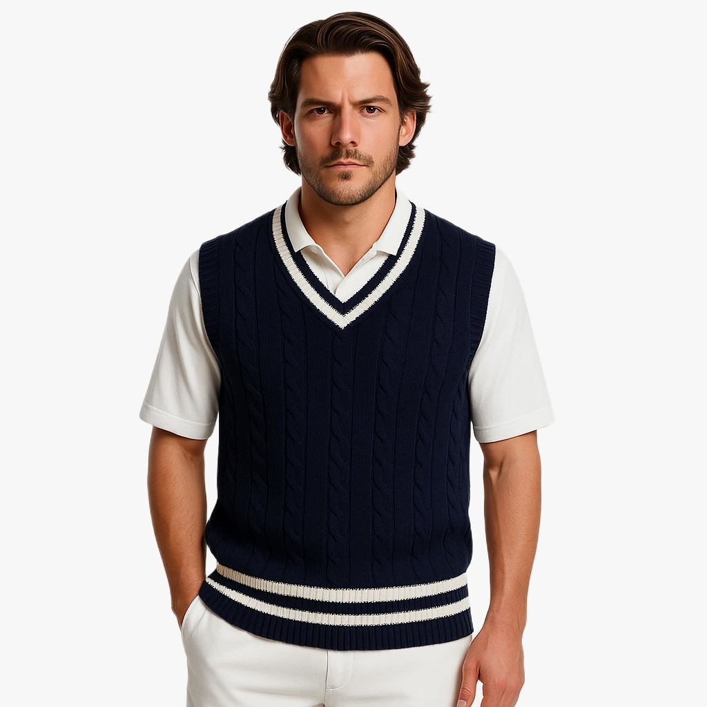 Stylish Men's Chunky Knit Vest Sweater