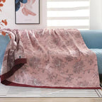 BlütenTraum: Baumwoll Kuscheldecke mit Blumenmuster – Leichte Sommerdecke für Sofa & Bett - Image 3