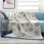 BlütenTraum: Baumwoll Kuscheldecke mit Blumenmuster – Leichte Sommerdecke für Sofa & Bett