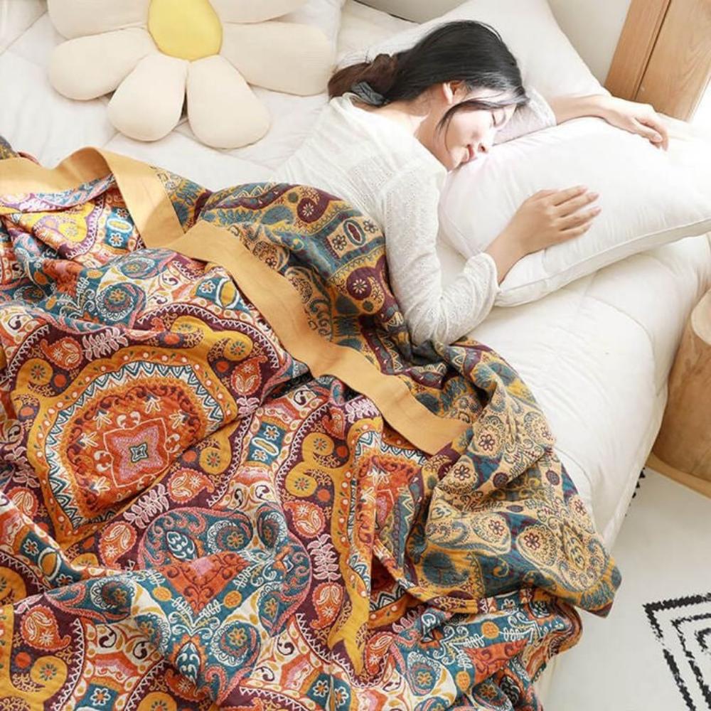 BohoChill: Boho Wohndecke – Wendbare Baumwoll Decke für Sofa & Bett - Image 3