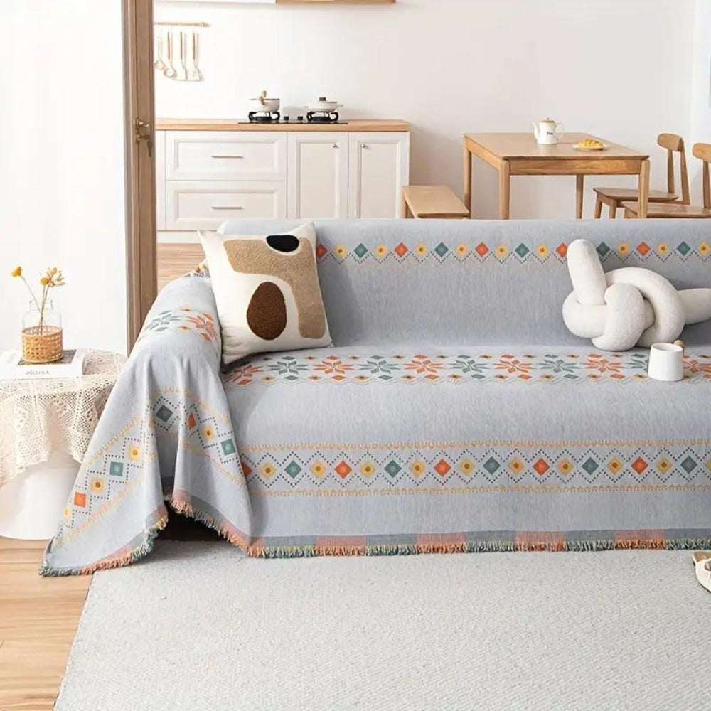 BohoLuxe: Boho Sofaüberwurf mit Fransen – Stilvoller Sofabezug für Wohnzimmer & Schlafzimmer