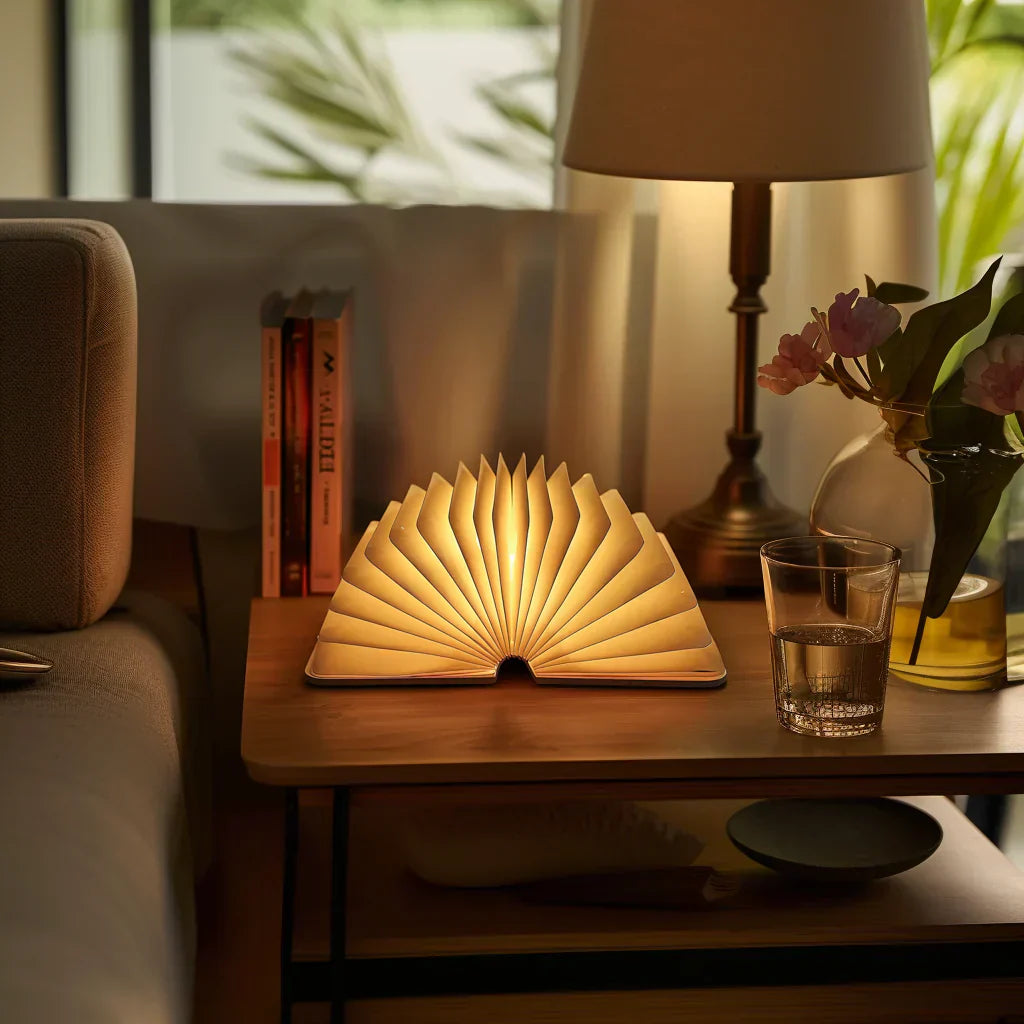 Book-Shaped LED Table Lamp Touch-Control Ambient Light