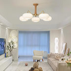 Retro Glass Globe Chandelier Mid-Century Ceiling Light Design