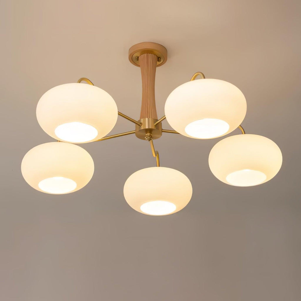 Retro Glass Globe Chandelier Mid-Century Ceiling Light Design