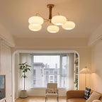 Retro Glass Globe Chandelier Mid-Century Ceiling Light Design