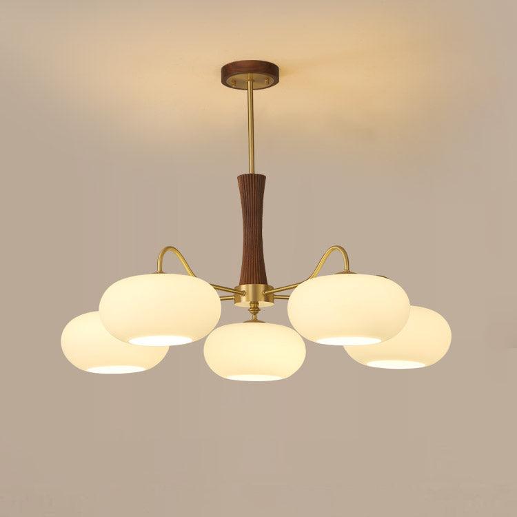 Retro Glass Globe Chandelier Mid-Century Ceiling Light Design