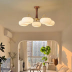 Retro Glass Globe Chandelier Mid-Century Ceiling Light Design