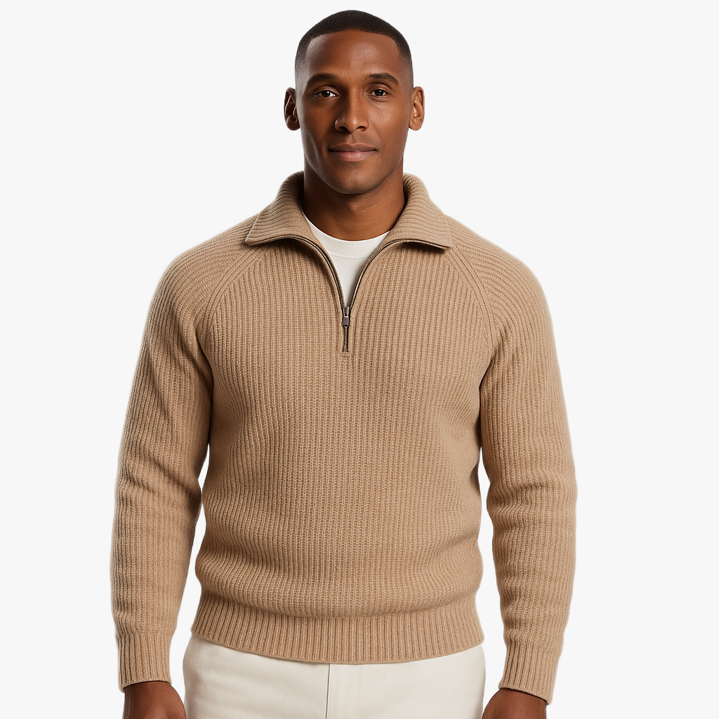 Cozy Cashmere Half-Zip Sweater for Comfort
