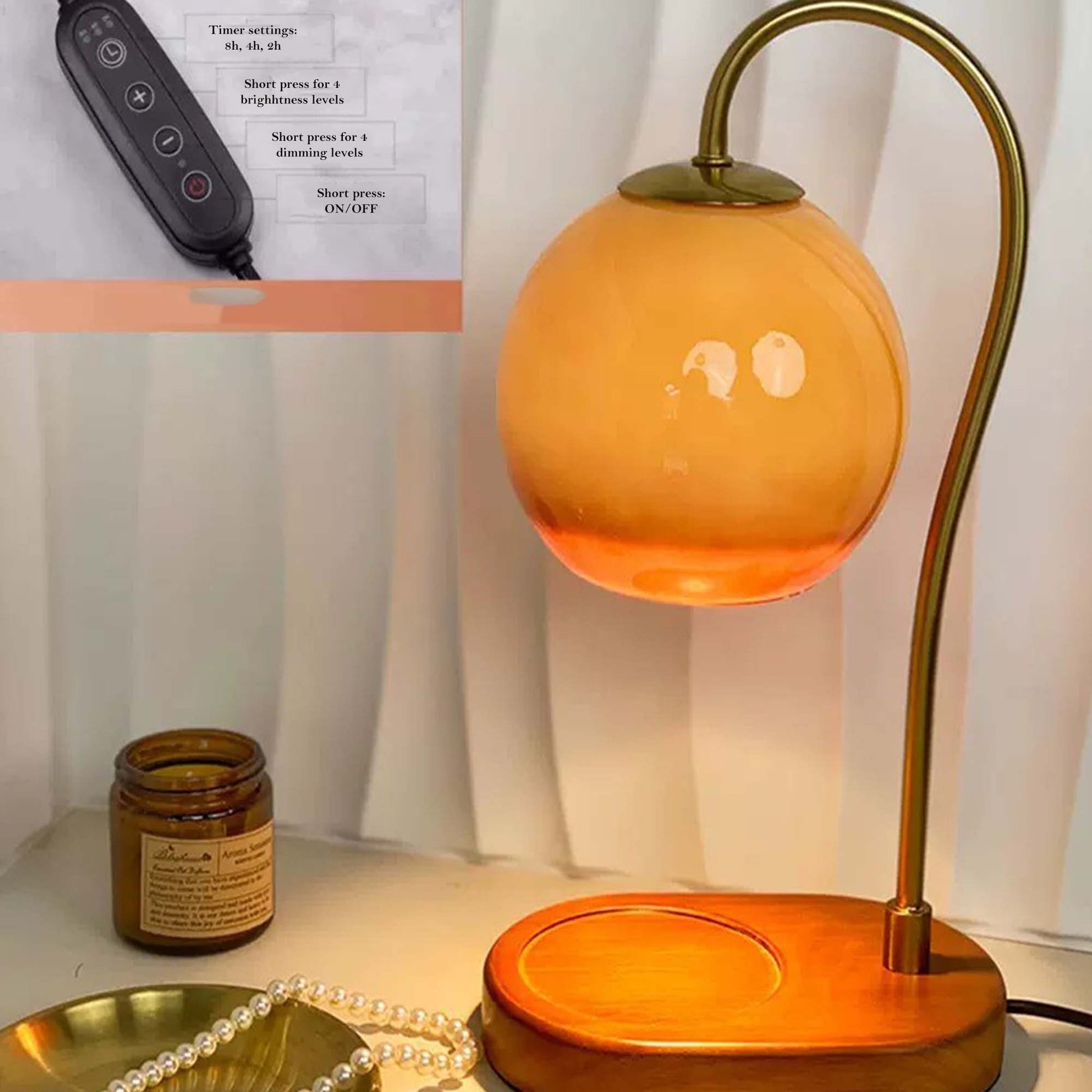 Candle Warmer Lamp Adjustable Flameless Wax Melt Table Lamp - Image 3
