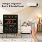Wall Mounted Heater Fan Combo 2-in-1 Space Saving PTC Ceramic Remote - Image 2