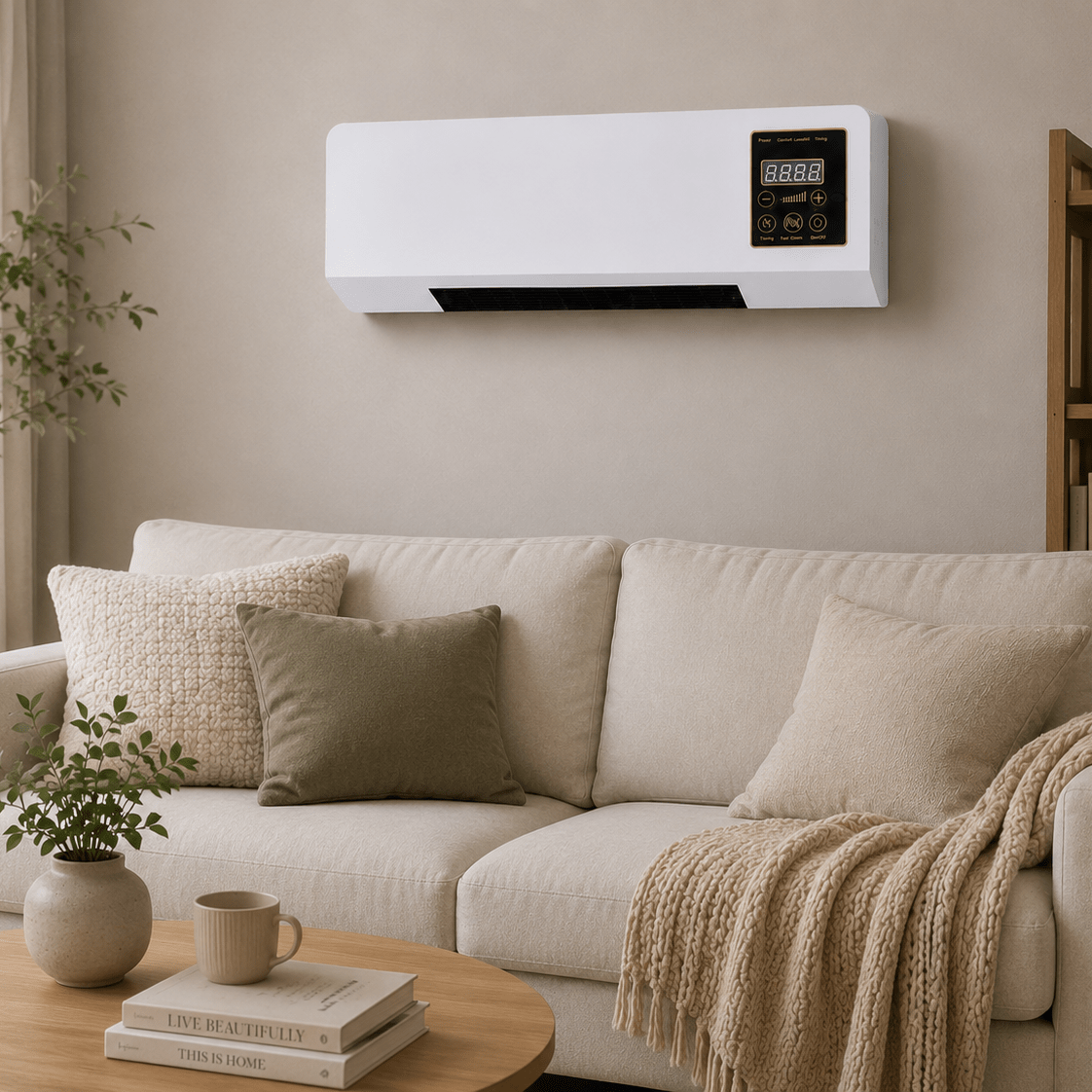Wall Mounted Heater Fan Combo 2-in-1 Space Saving PTC Ceramic Remote - Image 10