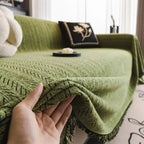 ChenilLoom: Fischgräten Sofabezug aus Chenille – Sofaüberwurf mit Fransen für Wohnzimmer - Image 4