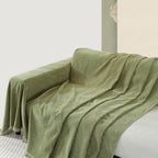 Herringbone Sofa Throw Soft Textured Blanket with Tassels