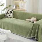Herringbone Sofa Throw Soft Textured Blanket with Tassels