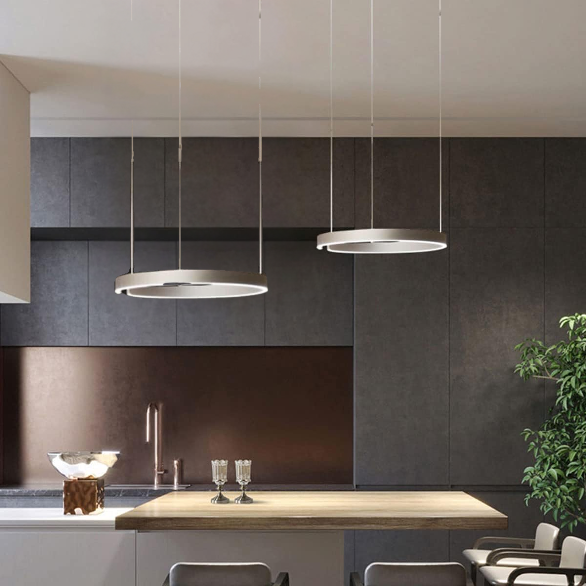 CircuLume: Runde LED-Pendelleuchte aus Metall mit modernem Design – für Wohnzimmer & Flur - Image 7