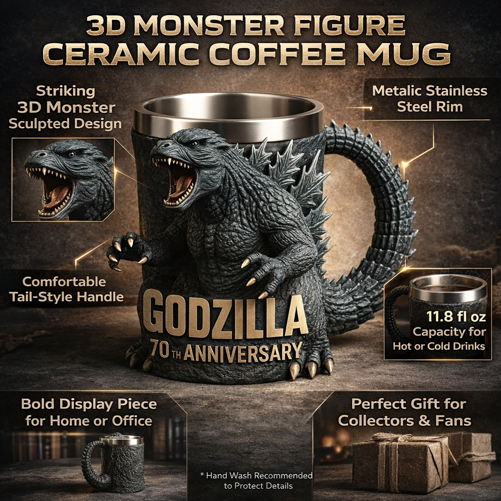 3D Sculpted Monster Ceramic Coffee Mug - Image 4
