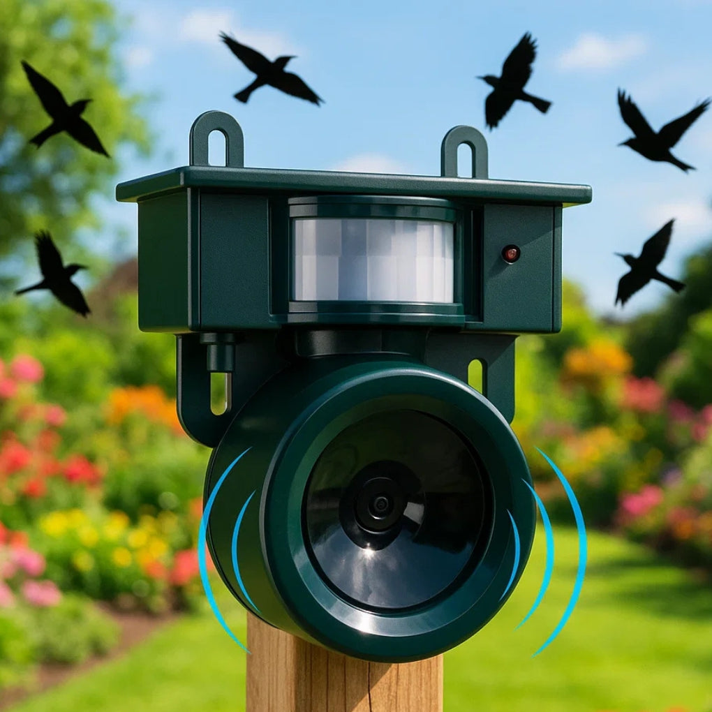 Smart Solar Bird Repeller Motion-Activated Outdoor Deterrent
