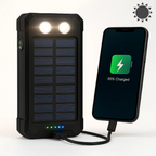 Outdoor Solar Power Bank Compact Fast-Charge Dual USB Device